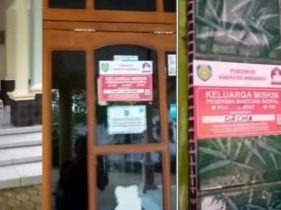 Rumah mewah dipasangi stiker keluarga miskin penerima bansos