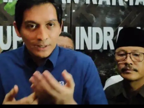 Lucky Hakim usai ikuti sidang di DPRD Indramayu, Selasa (28/2/2023).