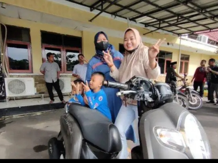 Salah satu korban curanmor, Novita (34)