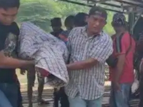 Foto : Kunedi (32) ditemukan tewas tenggelam saat mandi di Sungai Cimanuk 