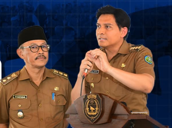 Bupati Indramayu Lucky Hakim dan Wakil Bupati Indramayu Syaefudin 
