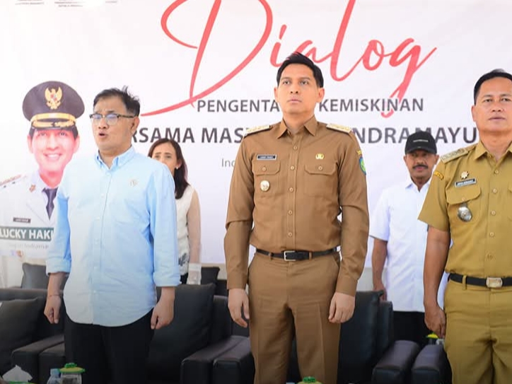 Badan Percepatan Pengentasan Kemiskinan Republik Indonesia (BP TASKIN RI) Dialog Interaktif Pengentasan Kemiskinan di Balai Desa Balongan, Kecamatan Balongan, Senin (21/7/2025).