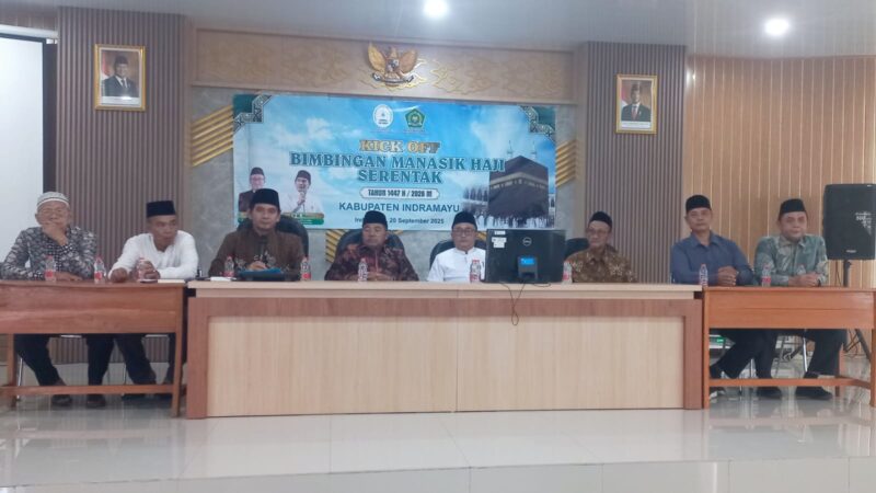 Bimbingan Manasik Haji Serentak Tahun 1447 H/2026 M resmi dibuka dimulai Minggu, (21/09/2025), di Aula Gedung Pusat Informasi Haji dan Umrah Terpadu (PUSPIHAT) Kemenag Indramayu.