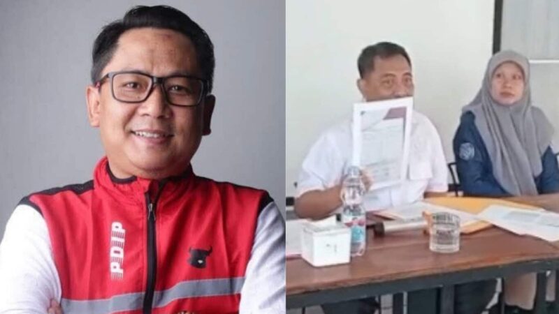 Kolase foto : Nanang K Mahasatra dan Dirut PDAM Indramayu, Nurpan, saat konferensi pers, Selasa (18/11/2025)