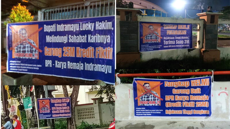 Beredar spanduk di ruas jalan-jalan di Indramayu 