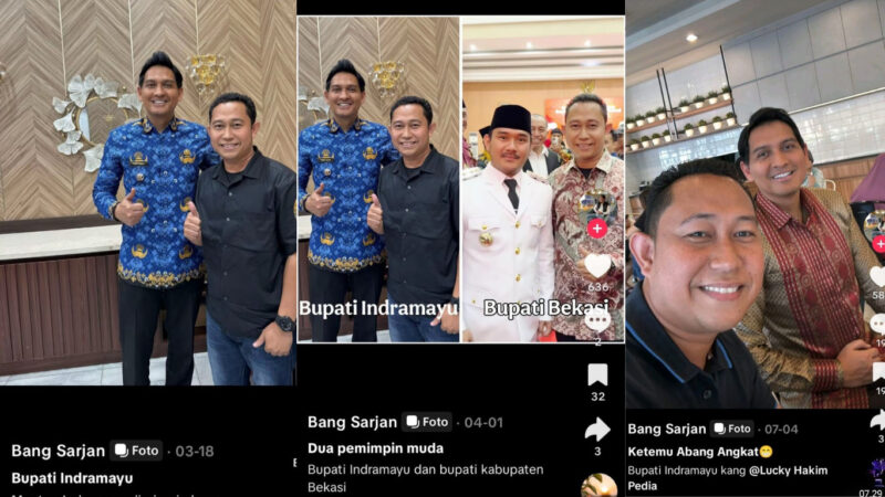 Tangkapan layar akun TikTok Bang Sarjan : Bupati Indramayu Lucky Hakim dan Kontraktor Sarjan (Tersangka KPK)