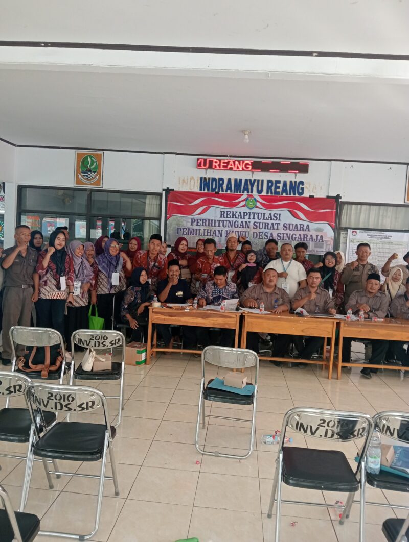 Panitia Pilwu Desa Singaraja, BPD, KPPS, petugas TPS serta unsur TNI, Polri, Satpol PP sukses dan kondusif menyelenggarakan Pilwu Singaraja 2025
