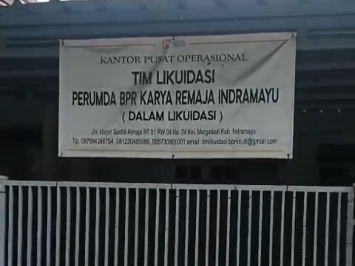 Kantor Operasional Tim Likuidasi BPR Karya Remaja di Kelurahan Margadadi Kecamatan Indramayu Kabupaten Indramayu