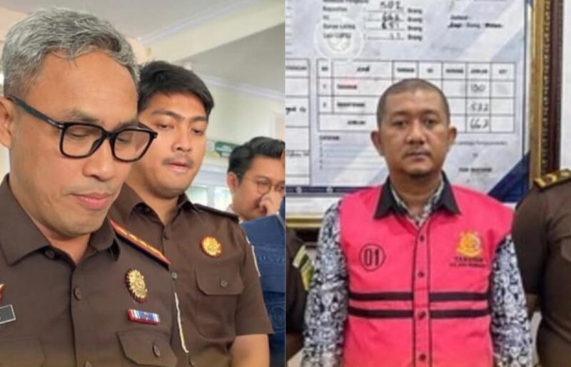 Kepala Kejaksaan Negeri Indramayu, Muhammad Fadlan, dalam konferensi pers di Kantor Kejari Indramayu, mengumumkan penetapan tersangka kasus dugaan korupsi PKBM Disdikbud Indramayu, Kamis (15/1/2026).