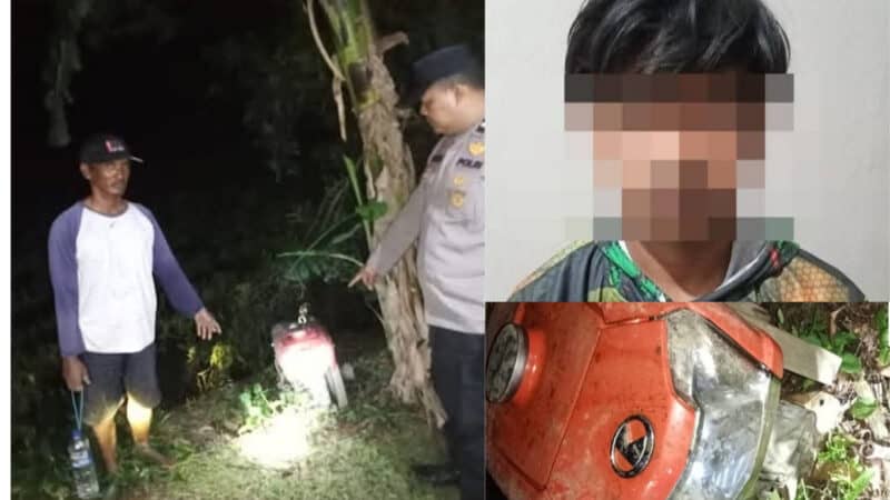 Polsek Widasari menangkap SJ (25), warga Kecamatan Widasari, pada Senin (19/1/2026) di area persawahan Desa Bangkaloailir, Kabupaten Indramayu 