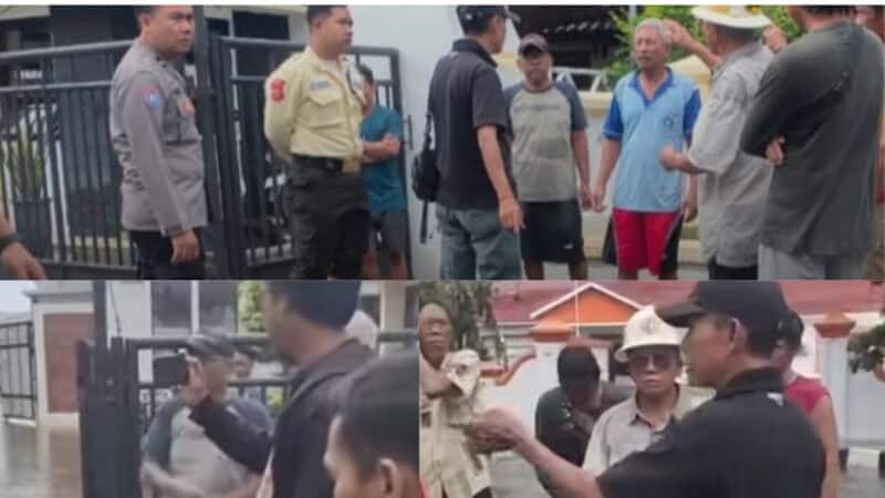 Puluhan warga mendatangi kantor Dinas PUPR Indramayu, meminta selesaikan banjir, Jumat (23/1/2026)