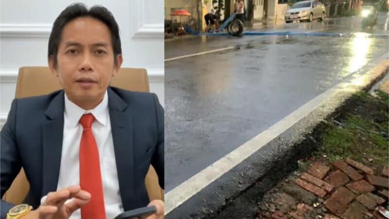 Kolase Tokoh Masyarakat Balongan juga Advokat, Toni RM, S.H, M.H dan jalan alternatif Sukaurip - Sukareja 