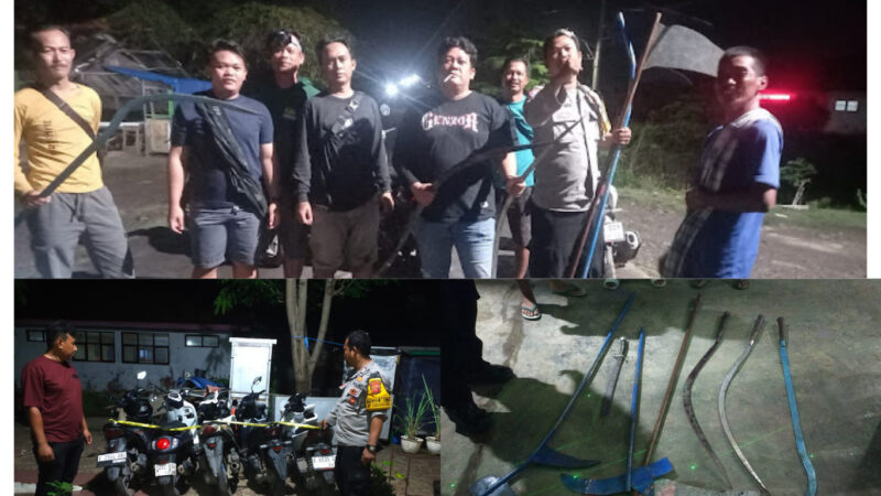 Geng Motor Resahkan Warga Parean Girang, Kabur Saat Polisi Datang Tinggalkan Sajam dan Motor