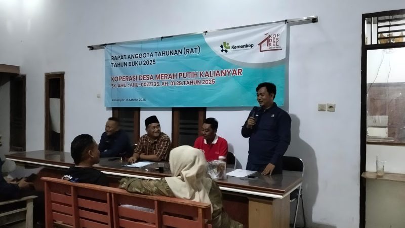 Koperasi Desa Merah Putih Kalianyar, Kecamatan Krangkeng, Kabupaten Indramayu menggelar Rapat Anggota Tahunan (RAT), Minggu (15/3/2026)