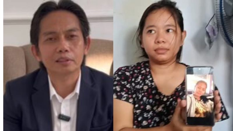 Kolase : Kuasa hukum Toni RM (kiri) dan Maghfuroh saat memperlihatkan gambar kakaknya, Watirih yang tewas diduga dianiaya majikan di Arab Saudi 