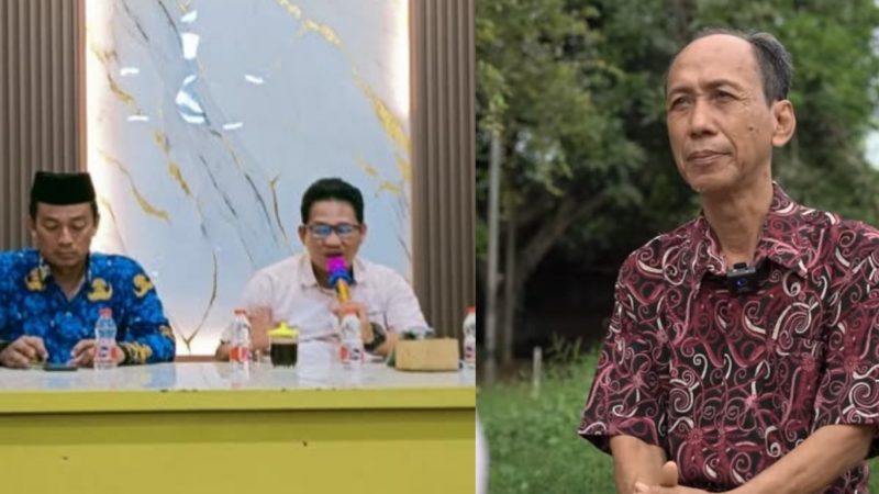 Kolase Foto : Kuwu Singajaya Khaerul Anam  dan Ketua BPD Ahmad Khotibul Umam (kiri) Direktur PKSPD O'Ushj Dialambaqa (Oo) (kanan)