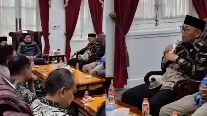 Audiensi antara perwakilan KOMPI dengan Bupati Indramayu di Pendopo Indramayu, Selasa (28/4/2026) malam.