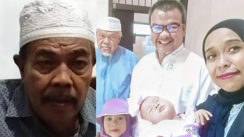 Kolase foto: Adik kandung H Sahroni, H. Muhaemin (kiri) Para korban pembunuhan, Budi Awaludin (45), istrinya Euis Juwita (43), dua anak mereka berinisial RK (7) dan bayi B (8 bulan), serta ayah korban, H. Sahroni (76) (kanan)