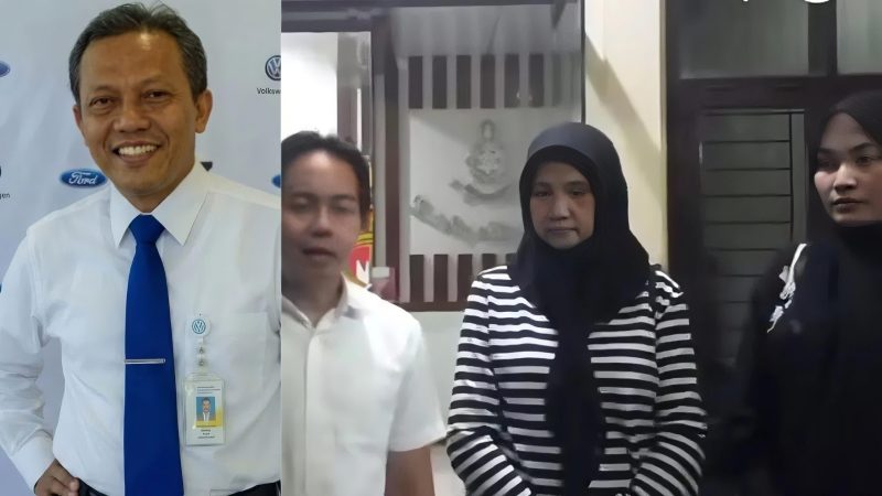 Kolase Foto: Aman Yani (Kiri) Kuasa hukum, Toni RM, mendampingi mantan istri Aman Yani, Saminah dan anak kandung Aman Yani, Ega Ayu Aryani di Satreskrim Polres Indramayu, Kamis (21/5/2026) (Kanan)
