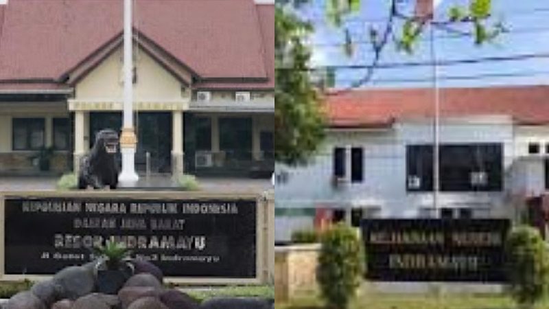 Kolase Foto: Kantor Polres Indramayu (Kiri) Kantor Kejaksaan Negeri Indramayu (kanan)