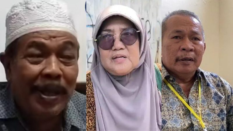 Kolase Foto : Adik kandung korban pembunuhan H Sahroni, H Muhaemin (kiri) Rohaemah (tengah) Zulhelpi (kanan)