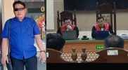 Ketua LBH Ghazanfar Pahmi Alamsah (kiri) Suasana sidang kasus pembunuhan satu keluarga di Paoman digelae di Pengadilan Negeri Indramayu